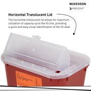 McKesson Sharps Container, Nestable, Horizontal - Red, 1 gal, 10 in x 5 in, 1 Ct