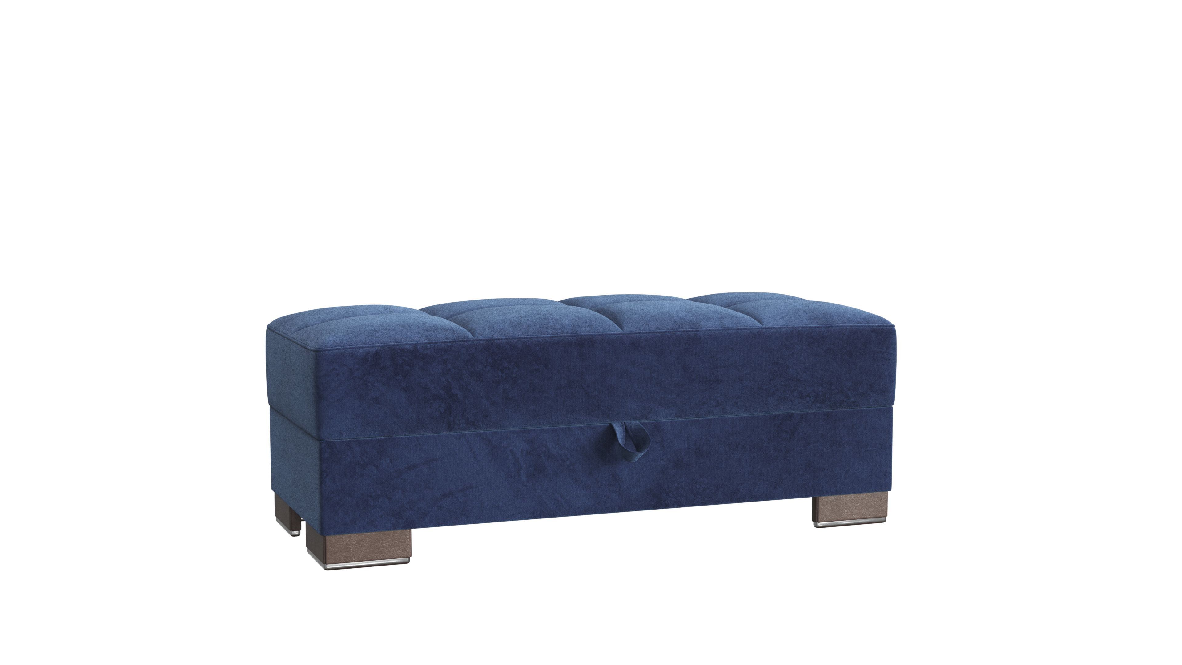 Ottomanson Origins Upholstered Storage Ottoman, Blue