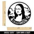 thumbnail image 2 of Mona Lisa Painting by Leonardo Da Vinci Self-Inking Rubber Stamp Ink Stamper - Sky Blue Ink - Medium 1 Inch, 2 of 7