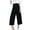 Black, variant on Capri Pants for Women Summer Casual Lightweight Elastic High Waist Wide Straight Leg Flowy Cropped Plazzo Pants