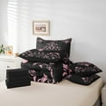 thumbnail image 6 of Manfei Bohemian Damask 7pcs Bedding Full Size, Black Pink Comforter Sets with Sheets, Victorian Flower Bed Set, Breathable Bedroom Decoration, 6 of 8