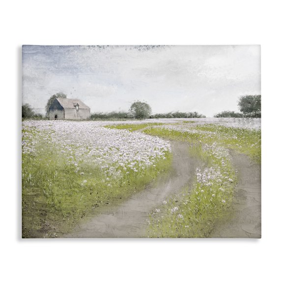Stupell Industries Rustic Lodge Peaceful Country Road Rural Flower Buds Blooming Canvas Art, 30 x 24, by Kim Allen