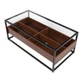 thumbnail image 6 of LumiSource Black Steel, Walnut Wood, Clear Glass Display Coffee Table, 6 of 7