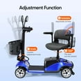 thumbnail image 6 of MORREAN Upgrade 4 Wheels Mobility Scooter for Seniors, Foldable Electric Powered Mobility Wheelchair for Adult, 275lbs, Blue, 6 of 14
