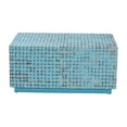 thumbnail image 2 of bali & pari Nitza Bohemian Blue Coconut Shell and Acacia Wood Coffee Table, 2 of 6