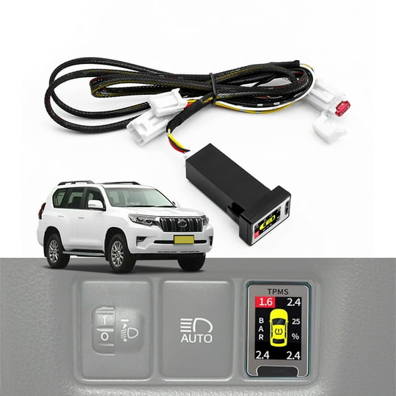 OBD LCD Screen Display TPMS Type Tire Pressure Monitor System For Toyota Prado 2017-2021