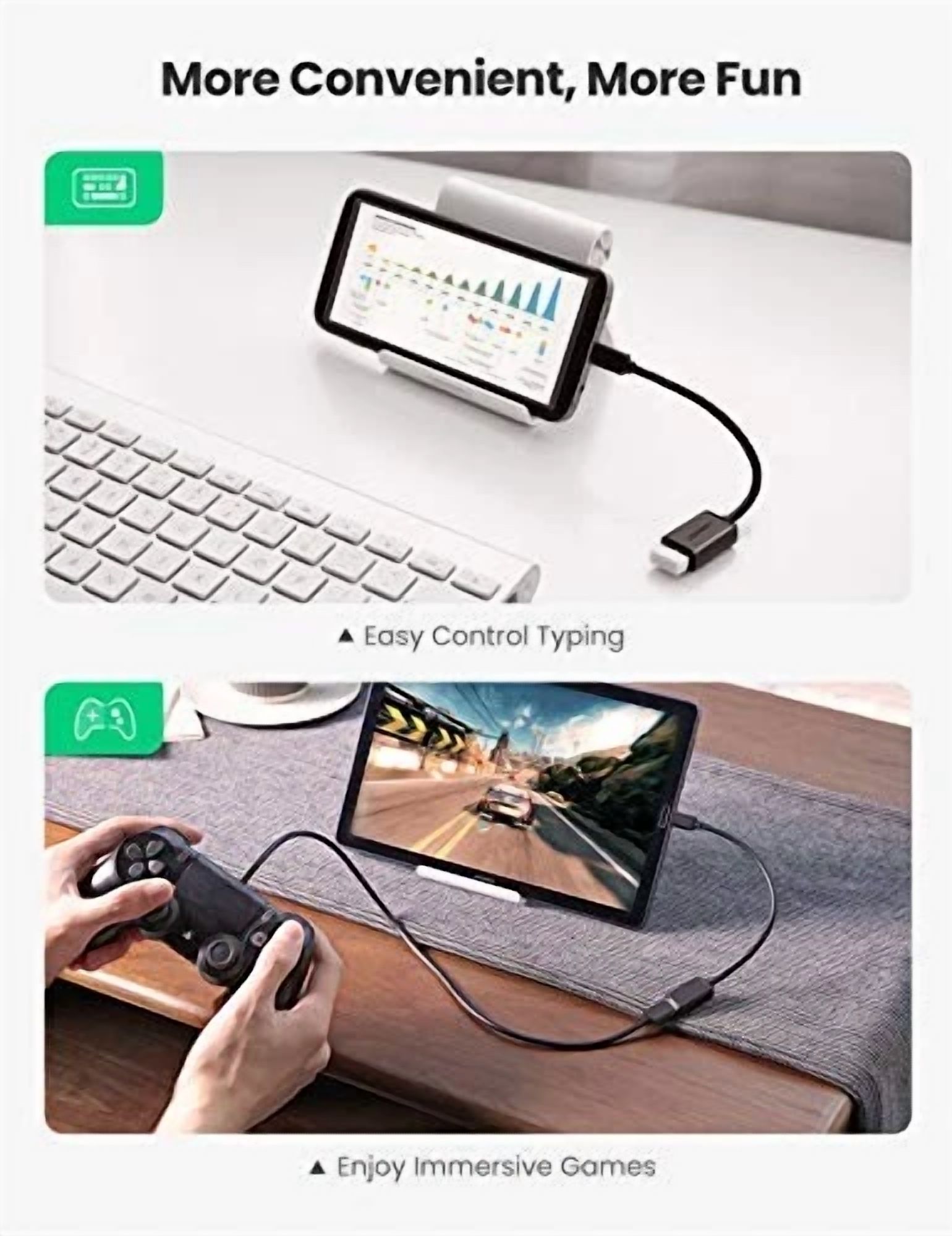 CRESTIN- Micro Usb 2.0 Otg Cable On The Go Adapter Male Micro Usb To Female Usb Black