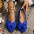 thumbnail image 4 of Xfvqtps Womens Flats Pointed Toe Slip on Bow Decor Flat Shoes Comfortable Padded Insole Lightweight Flexible Sole Casual Wear Blue, 4 of 8