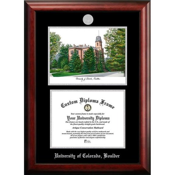 Campus Images CO995LSED-108 10 x 8 in. University of Colorado Boulder Silver Embossed Diploma Frame with Lithograph