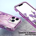 thumbnail image 4 of Compatible with iPhone 13 Pro Max Marble Case Glitter Marble Pattern Case Fashion Luxury 3 in 1 Shockproof Protective Cover for iPhone 13 Pro Max (6.7 inch) Women and Girls, 4 of 14