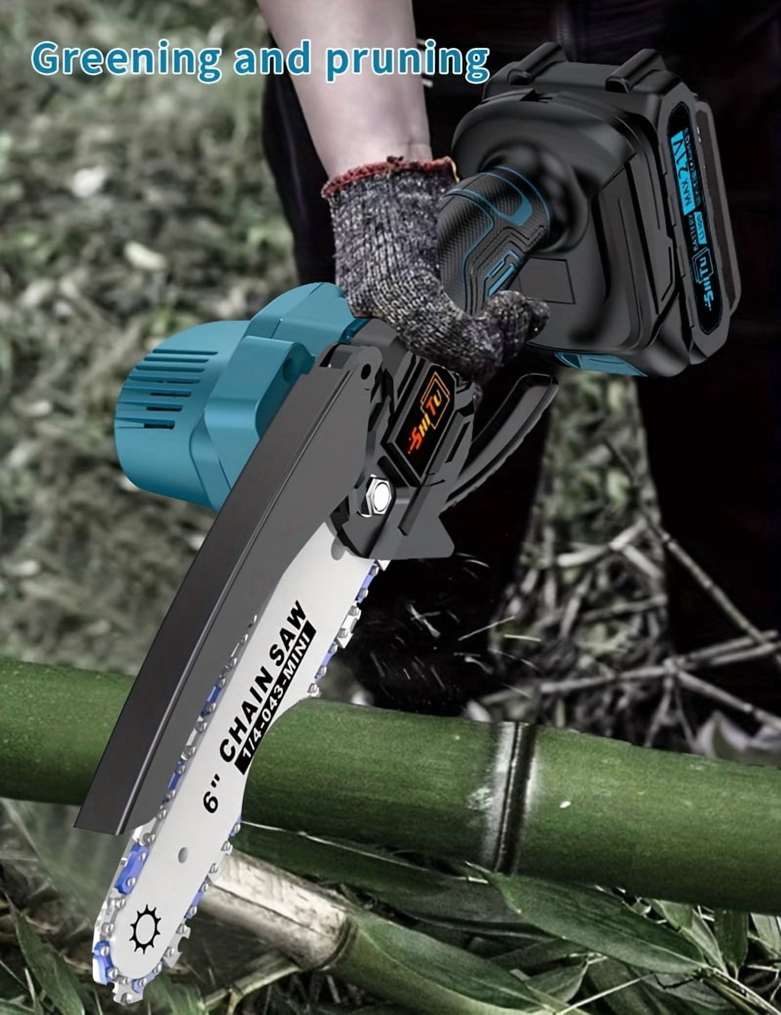 Mini Wireless Chainsaw, Powered By A 6-inch Chainsaw Battery, Comes With A Large Capacity Battery, Safety Lock