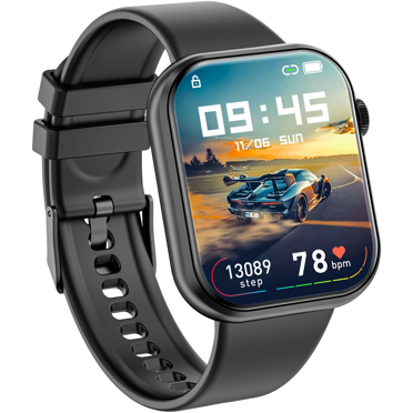 Carkira G20 Smart Watch for Men Women Heart Rate Detection IP67 Waterproof Sports Smart Watch for Android Ios Phone Black