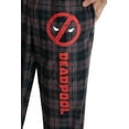 thumbnail image 3 of Marvel Mens' Deadpool Logo Plaid Lounge Pajama Pants, 3 of 4