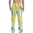 thumbnail image 3 of Lemon Stripes Leaves Men's Pajama Pants Lightweight Sleepwear Bottom Lounge Pants, 3 of 6