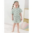 thumbnail image 3 of CARETOO Toddler Girl Clothes Baby Girls Outfits Summer Floral Print Shirt Shorts Headband 3pcs Set, 3 of 10