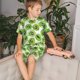 thumbnail image 4 of Fotbe Green Kiwi Pijama Estampada de 2 Piezas para Niños – Ropa de Dormir de Manga Corta Cómoda para Niños y Niñas, Camiseta y Shorts de Algodón-X-Large, 4 of 6