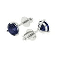 thumbnail image 2 of Clara Pucci 2Ct Blue Sapphire Round Cut VVS1 Screw Back Stud 18k Solid hypoallergenic Gold Designer Earrings For September, 2 of 7