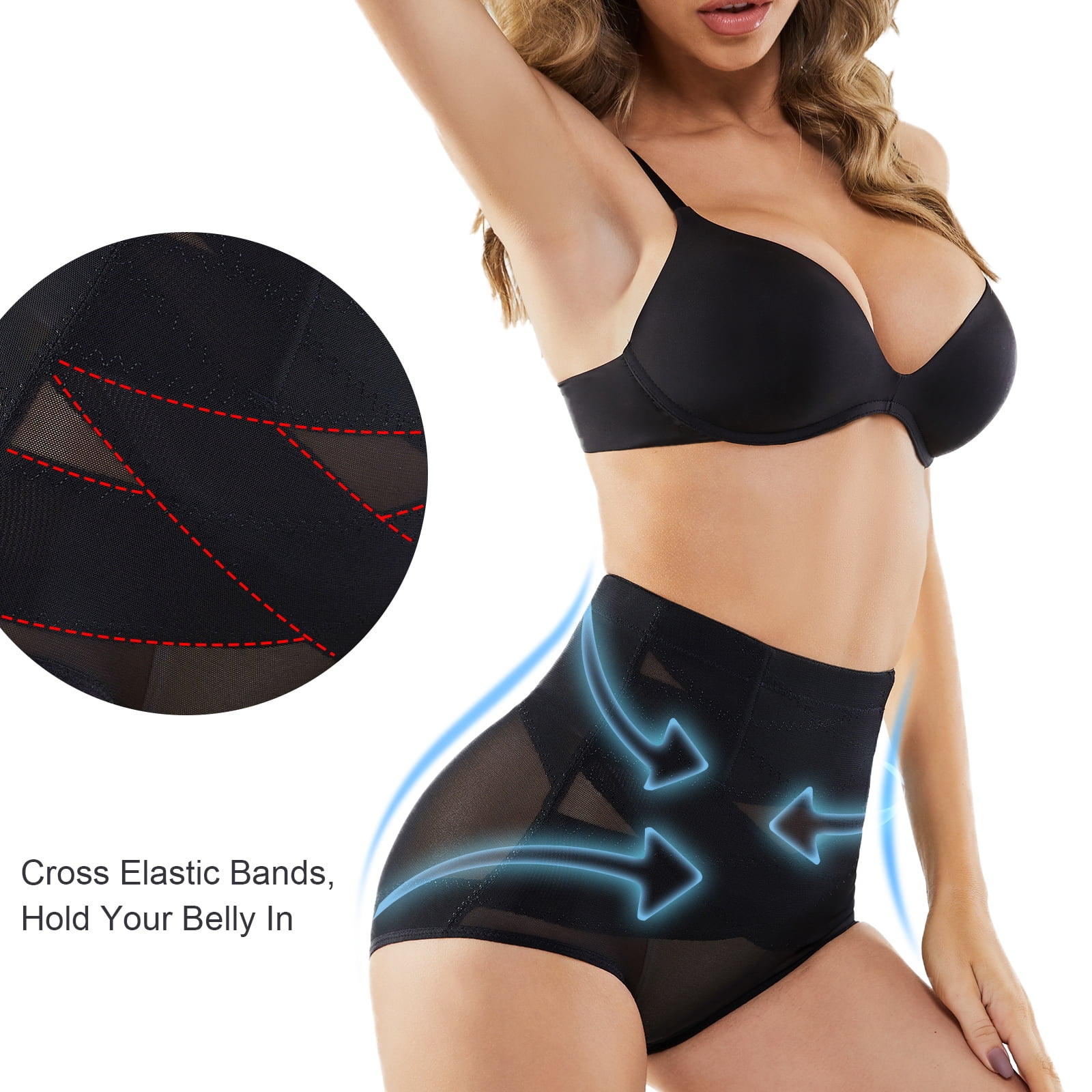 Double Tummy Control Panty Waist Trainer Body Shaper,High Waisted Shapewear  for Women,1 PC Black,XL 