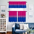 thumbnail image 2 of Color Stripes Kitchen Curtains Valances and Tiers Set of 3 Pink Purple Navy Blue Striped Abstract Lines Tier Curtains and Valance with Rod Pocket for Small Windows, 27.5"x24", 2 of 9
