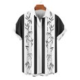 thumbnail image 4 of ZCFZJW Mens Hawaiian Shirts Short Sleeve Button Down Shirt Striped Color Block Printed Tropical Summer Beach Vacation Tees Shirt Tops White M, 4 of 6