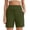 #4Army Green, variant on Womens Shorts High Waist Wide Waistband Stretch Athletic Casual Bermuda Shorts with Pockets