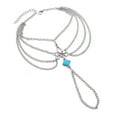 thumbnail image 2 of Travelwant Bohemian Layered Anklet with Toe Ring Silver Turquoise Barefoot Sandals Summer Beach Wedding Foot Accessories Boho Toe Link Ankle Bracelet, 2 of 7