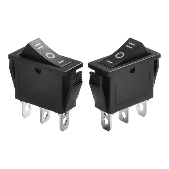 On-Off-On Rectangle Rocker Switch 3 Position SPDT Black for Car Dash Boat 12V