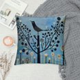 thumbnail image 2 of Qinduosi Abstract Throw Pillow Cushion Cover, of Birds Sitting on Tree Branch Sky Spring Inspired Illustration, Decorative Square Accent Pillow Case, ", Blue Black White, 2 of 5