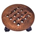 thumbnail image 1 of thinsony Wood Plant Stand Round Rolling Tray with Rotating Wheels Indoor Outdoor Pots Storage Rack for Home Garden, Type 2, 25cm, 1 of 6