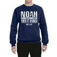 thumbnail image 2 of Wild Bobby Noah Was A Conspiracy Theorist Inspirational/Christian Unisex Crewneck Graphic Sweatshirt, Navy, XX-Large, 2 of 5