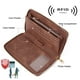 thumbnail image 4 of CLUCI - portafolios RFID para mujer, diseño de pulsera doble grande, 0 café bicolor, Large, Duradero, 4 of 5