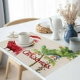 thumbnail image 2 of Pink Merry Christmas Flamingo Placemats Set of 4, Tropical Coconut Tree Table Mats Washable Heat-Insulation Non-Slip Place Mats for Kitchen Dinner Table Indoor Outdoor Decor,13x19 Inch, 2 of 9