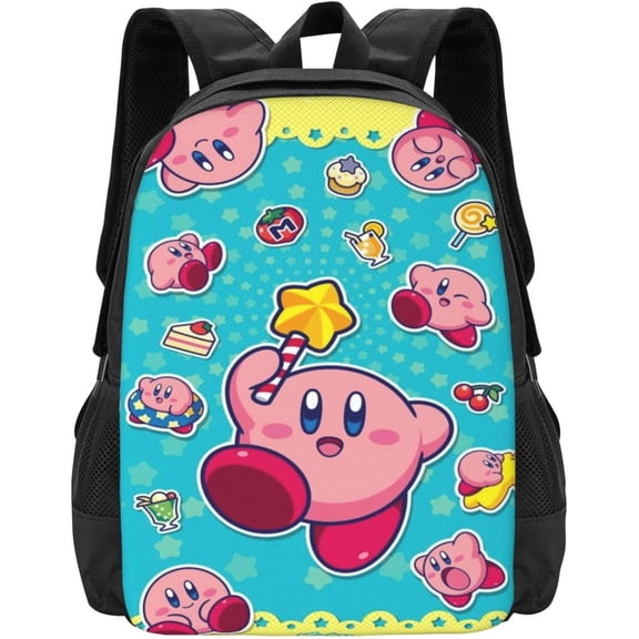 KirBy Backpack Cute Cartoon Kawaii Game Backpack Casual Daypack Travel Backpack Lightweight Laptop Travel Backpack For Adults Work Camping Backpack Set Laptop Backpack,Style-54