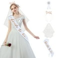 thumbnail image 1 of Tumotour Ensemble de 4 Pcs Bandeau de Mariée et Badge de Réveil, 1 of 7