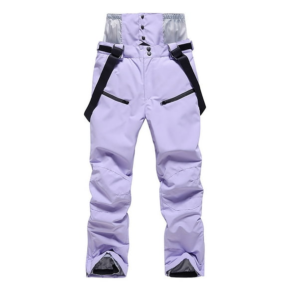 Simua Women's Insulated Snow Pants Winter Warm Ski Pant Outdoor Waterproof Snowboard Bibs with Detachable Suspender