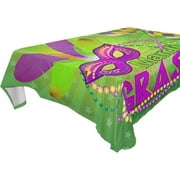 SKYSONIC Mardi Gras Tablecloth Waterproof Washable Polyester Square Table Cover Durable Tablecloth for Kitchen Dining Table Party Decor (54 X 72 Inch)