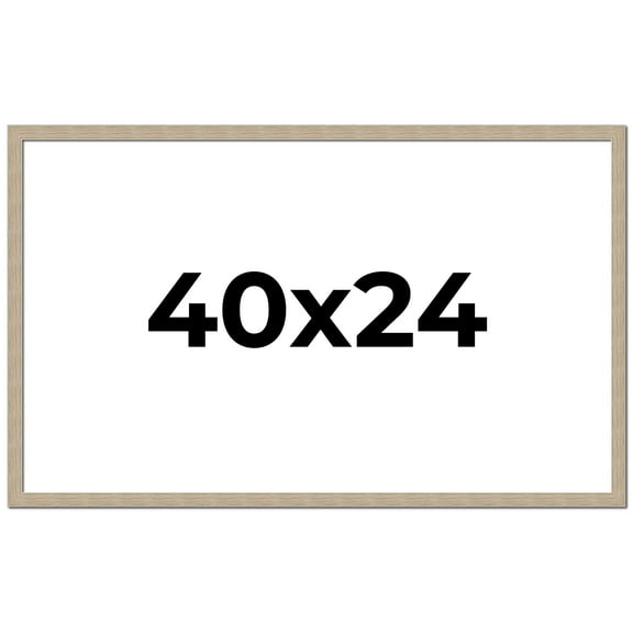 40x24 Frame Grey Solid Wood Picture Frame Width 1 Inches | Interior Frame Depth 0.5 Inches |