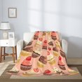 thumbnail image 2 of Throw Blanket for Couch Sofa and Bed, Cupcake Strawberry Print Super Soft Plush Throw Blanket, Fuzzy Cuteness Comfy Warm Washable Flannel Blanket & Throws for All Season 60"x50", 2 of 5