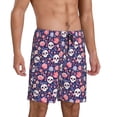 thumbnail image 2 of Sikiie white Skull Flower Mens Pajama Shorts, Lightweight Lounge Pant with Pockets Soft Sleep Pj Shorts for MenMedium, 2 of 6
