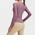 thumbnail image 6 of YueHuiYing Compression Shirt Women Long Sleeve V Neck Workout Tops Dry-Fit Gym Yoga Moisture-Wicking Sports Base Layer T-Shirts Purple XL, 6 of 6