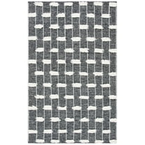SAFAVIEH Striped Kilim Delaney Striped Area Rug, Black/Ivory, 4' x 6'