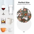 thumbnail image 6 of Lsque Rabbits on Floral Pattern 4" Drink Coasters Set of 4, PVC Leather Absorbent Coasters, Table Coaster Set Decorative Coffee Cup Coasters Housewarming Gift -Round Shape, 6 of 6