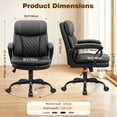 thumbnail image 5 of HeroSet Leather Office Chair, Ergonomic Desk Chair with Lumbar Support, Soft Headrest & Thick Seat Cushion, Computer Chair for Home Office Work, Matte Black, 5 of 5