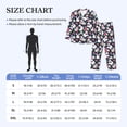 thumbnail image 4 of Susaid Rabbit And Rose Print Men's Long Sleeve Pajama Set, Two-Piece Button-Down Loungewear PJs Set, Comfortable Sleepwear for Relaxation-Large, 4 of 7
