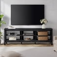 thumbnail image 2 of WAMPAT Black TV Stand for 55 65 75 inch TV, Classic TV Cabinet with 6 Cubby for Living Room, 70 inch, 2 of 6