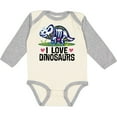 thumbnail image 3 of Inktastic Girl Dinosaur I Love Dinosaurs Girls Long Sleeve Baby Bodysuit, 3 of 5
