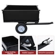 thumbnail image 3 of Dextrus Steel Dump Cart Tow Behind Lawn Mower Dump Cart for Lawn Tractor 500LBS Yard Garden Trailer, 3 of 6