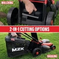 thumbnail image 3 of MZK 40V 16" Electric Lawn Mower, 2-in-1 Brushless Cordless Lawn Mower, Walk-Behind Push Mowers with 5-Position Height Adjustment, 2 x 4.0Ah Batteries & Charger Included, LM16B011, 3 of 9