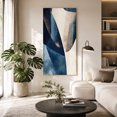 thumbnail image 2 of Canvas Wall Art, Navy Blue Geometric Framed Canvas Prints for Living Room Hallway, Modern Beige Abstract Art Oversized Gallery Wrapped Wall Decor for Home Office, Gifts, 30"x60" Ship Next Day, 2 of 9