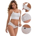 thumbnail image 3 of DARING DIVA Women's Floral Low Waisted Full Coverage Cotton Briefs L Light Gray, 3 of 6